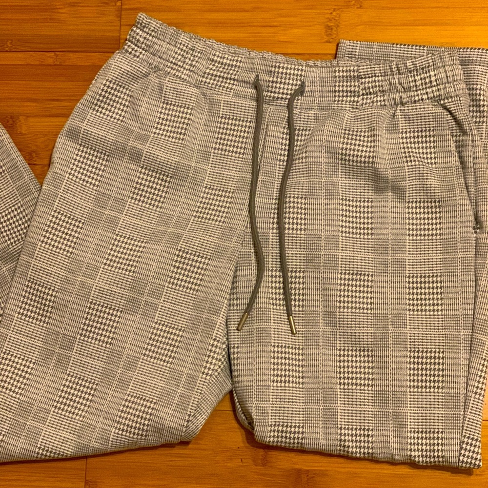 Plaid pull on dress pants
